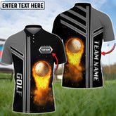 Max Corner Customized Name Live Galaxy Fire Golf Ball Multicolor Sport Jersey Pattern Custom 3D Polo Shirt