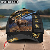 Maxcorners Moose Hunting Spot Pattern Multicolor Personalized Name 3D Cap (2 colors)
