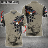Max Corner Customized Name Retro US Flag Golf Ball Multicolor Sport Jersey Pattern Custom 3D Polo Shirt