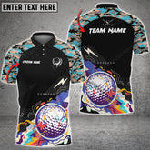 Maxcorners Golf Ball Smoke Camo Pattern For Golf Lovers Multicolor Option Customized Name 3D Shirt