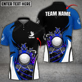 Max Corner Customized Name Flame Art Golf Lover Ball Multicolor Sport Jersey Pattern Custom 3D Polo Shirt