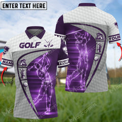 Max Corner Customized Name Golf Lover Light Art Multicolor Golf ball Jersey Pattern Custom 3D Polo Shirt