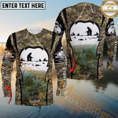 Maxcorners Walleye Fishing Skinfish Camouflage Pattern Sport Custom Name & Team Name 3D Shirts