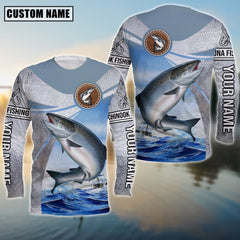 Maxcorners Chinook Fishing Skin Fish Sun Protection Custom Name & Team Name 3D Shirts