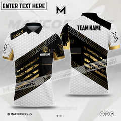 Maxcorners Customized Name Golf Ball Skin Multicolor Option 3D Polo Shirt