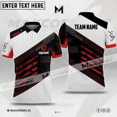 Maxcorners Customized Name Golf Ball Skin Multicolor Option 3D Polo Shirt