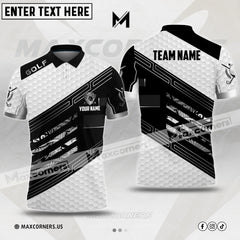 Maxcorners Customized Name Golf Ball Skin Multicolor Option 3D Polo Shirt