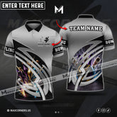 Maxcorners Bowling Ball & Pins Premium Sport Jersey Multicolor Customized Name 3D Polo Shirt (4 Colors)