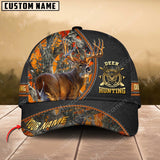 Maxcorners Epic Premium Deer Hunting Black Leather Leather Pattern Personalized Cap 3D Multicolored