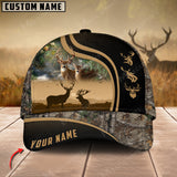 Maxcorners Epic Deer Hunting Art Black Leather Leather Pattern Personalized Cap 3D Multicolored