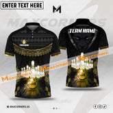 Maxcorners Bowling Ball & Pins Premium Pattern Multicolor Option Customized Name 3D Shirt (4 Colors)