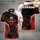 Maxcorners Bowling Smoke Basic Multicolor Options Personalized Name, Team Name 3D Shirt
