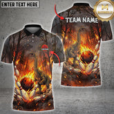 Maxcorners Bowling Brachiosaurus Inferno Forest Scene Multioptions Customized Name, Team Name 3D Shirt (5 Colors)