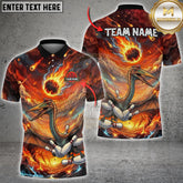 Maxcorners Bowling Pterodactyl Sky Inferno Impact Multioptions Customized Name, Team Name 3D Shirt (5 Colors)