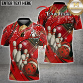Maxcorners Christmas Bowling Jersey Vector Multioptions Customized Name, Team Name 3D Shirt (4 Colors)