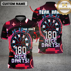 Maxcorners Glitch Digital Dartboard Customized Name, Team Name 3D Shirts (4 Colors)