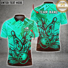 Maxcorners Bowling Strike Abstract Hand-Drawn Graphic Multioptions Customized Name, Team Name 3D Shirt (5 Colors)