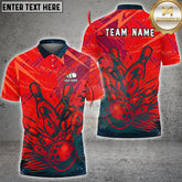 Maxcorners Bowling Strike Abstract Hand-Drawn Graphic Multioptions Customized Name, Team Name 3D Shirt (5 Colors)