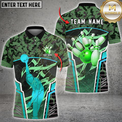 Maxcorners Bowling Gold Bowler Silhouette And Pink Pins Graphic Multioptions Customized Name, Team Name 3D Shirt (5 Colors)