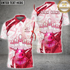Maxcorners Bowling Ice Blue Glow Pins Graphic Multioptions Customized Name, Team Name 3D Shirt (5 Colors)