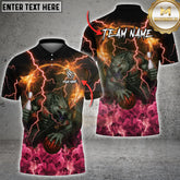 Maxcorners Bowling Lightning Werewolf Graphic Multioptions Customized Name, Team Name 3D Shirt (5 Colors)