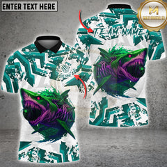 Maxcorners Bowling Monster Shark Strike Graphic Multioptions Customized Name, Team Name 3D Shirt (5 Colors)