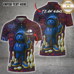 Maxcorners Graffiti Bowling Men Multioptions Customized Name, Team Name 3D Shirt (5 Colors)