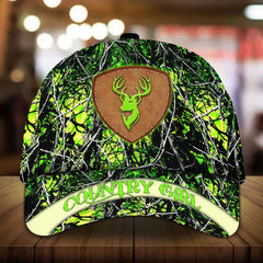 Maxcorners Deer Hunting Leather Pattern 3D Multicolor Personalized Cap