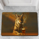 Maxcorners Wolf Smoking & Bar Glassware Doormat – Funny Animal Floor Mat for Hunters, Bars & Man Cave Decor LM1611