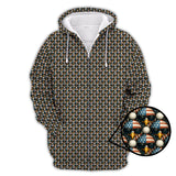 Maxcorners American Flag Eagle And Golf Ball Pattern Golf Polos, USA Golf Shirt, Crazy Golf Shirt For Men