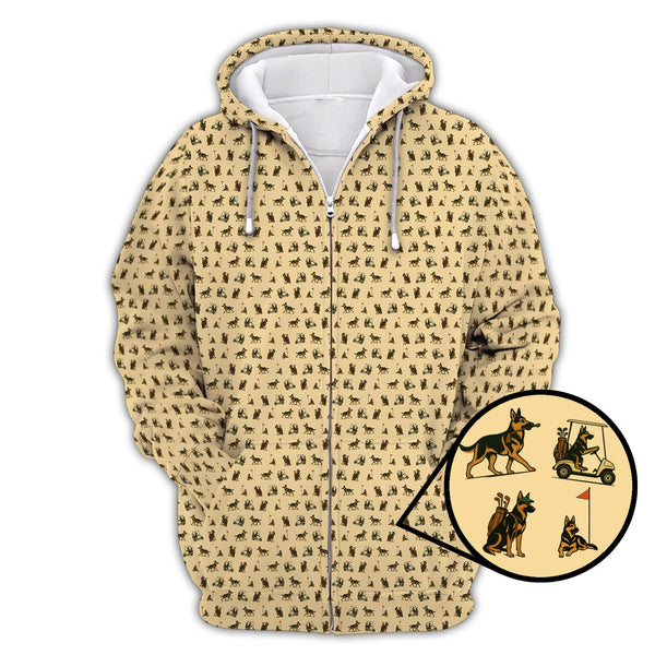 Maxcorners German Shepherd Golf Shirt For Men, Funny Pattern Golf Shirt, Dog Golf Shirt