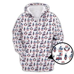 Maxcorners USA Golf Shirts, American Golf Shirt For Men, Pattern Golf Gift For Golfers