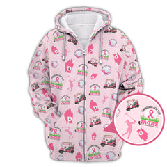 Maxcorners Breast Cancer Golf Shirt, Pattern Golf Shirt, Crazy Golf Shirt For Golfer