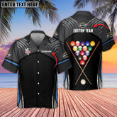 Maxcorners Billiards Sport Multicolor Options Personalized Name Hawaiian Shirt ( 5 Colors )