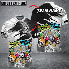 Maxcorners Bingo Lightning Grunge Multicolor Option Customized Name 3D Shirt