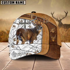Maxcorners Cross America Hunting Deer Leather Pattern Personalized Hats 3D Multicolored