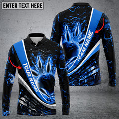 Maxcorners Flaming Magma Bowling And Pins Multicolor Option Customized Name Long Sleeve 3D Shirt