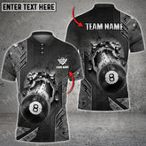 Maxcorners Billiards Ball 8 Crack Metalic Color Personalized Name 3D Shirt (Multi Color Options)