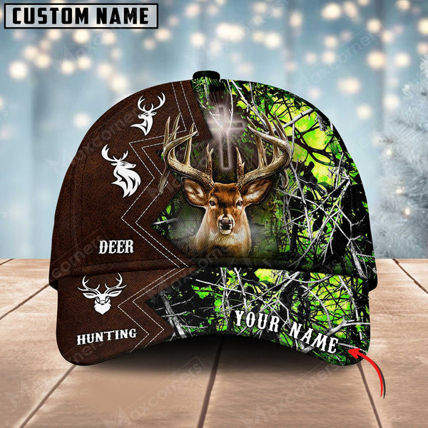 Maxcorners Hunting Deer Leather Pattern Personalized Hats 3D Multicolored