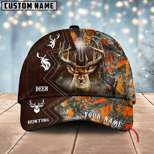 Maxcorners Hunting Deer Leather Pattern Personalized Hats 3D Multicolored