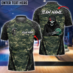Maxcorners Bowling And Pins Reaper Squad Camo Multicolor Option Customized Name 3D Shirt