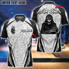 Maxcorners Bowling And Pins Reaper Squad Camo Multicolor Option Customized Name 3D Shirt