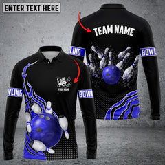 Maxcorners Bowling And Breaking Pins Multicolor Option Customized Name Long Sleeve 3D Shirt
