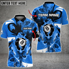 Maxcorners Billiards Phoenix Fire Personalized Name 3D Shirt (Multi Color Options)