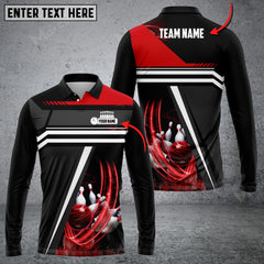 Maxcorners Bowling And Pins Spinning Multicolor Option Customized Name Long Sleeve 3D Shirt