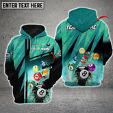 Maxcorners Billiards Abstract Grunge Texture X Multicolor Option Customized Name 3D Hoodie