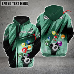 Maxcorners Billiards Abstract Grunge Texture X Multicolor Option Customized Name 3D Hoodie