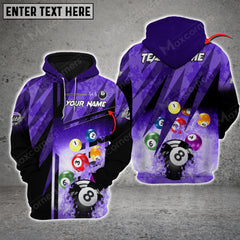 Maxcorners Billiards Abstract Grunge Texture X Multicolor Option Customized Name 3D Hoodie