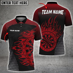 Maxcorners Darts Pattern Fire Color Options Personalized Name, Team Name Unisex 3D Shirt
