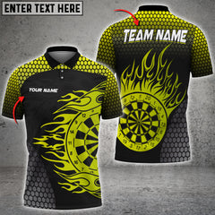 Maxcorners Darts Pattern Fire Color Options Personalized Name, Team Name Unisex 3D Shirt